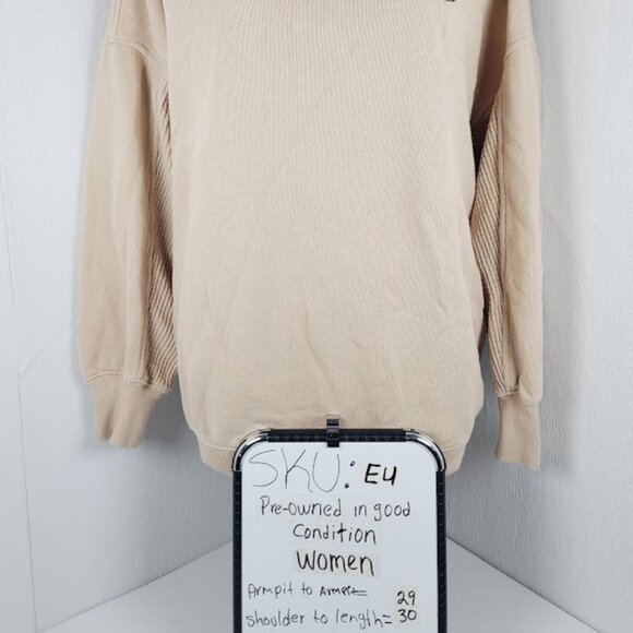 Aerie Women's Beige Smiley Crew Neck Long Sleeve Gateway Casual Sweatshirt Sz S - Picture 8 of 8